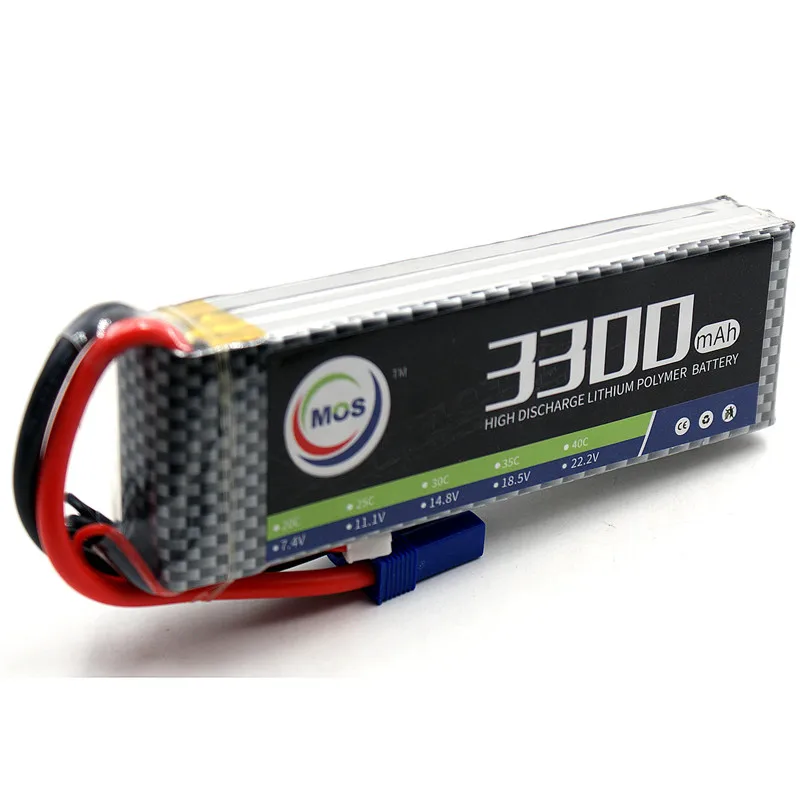 2PCS MOS RC Airplane LiPo Battery 3s 11.1v 3300mAh 30c Rechargeable