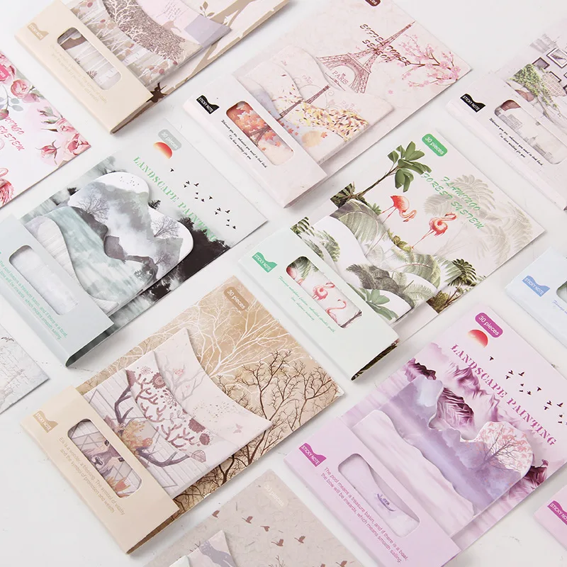 

2019 Cute Posted It Iron Tower Elk Flamingo Planner Stickers Sticky Notes Memo Pad Kawaii Stationery Pads Note Office Decoration