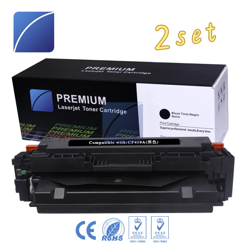 

2PCS CF410A 411 412 Toner cartridge Compatible For HP Color LaserJet Pro M452dn M452dw M452nw MFP M377dw M477fdn M477fdw M477fnw