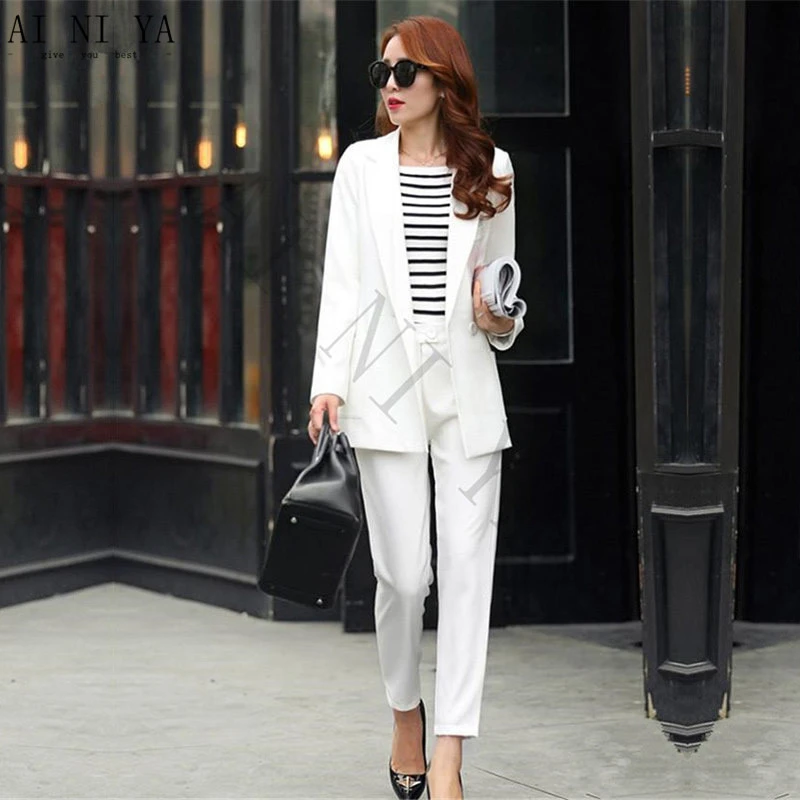 winter white formal pant suit