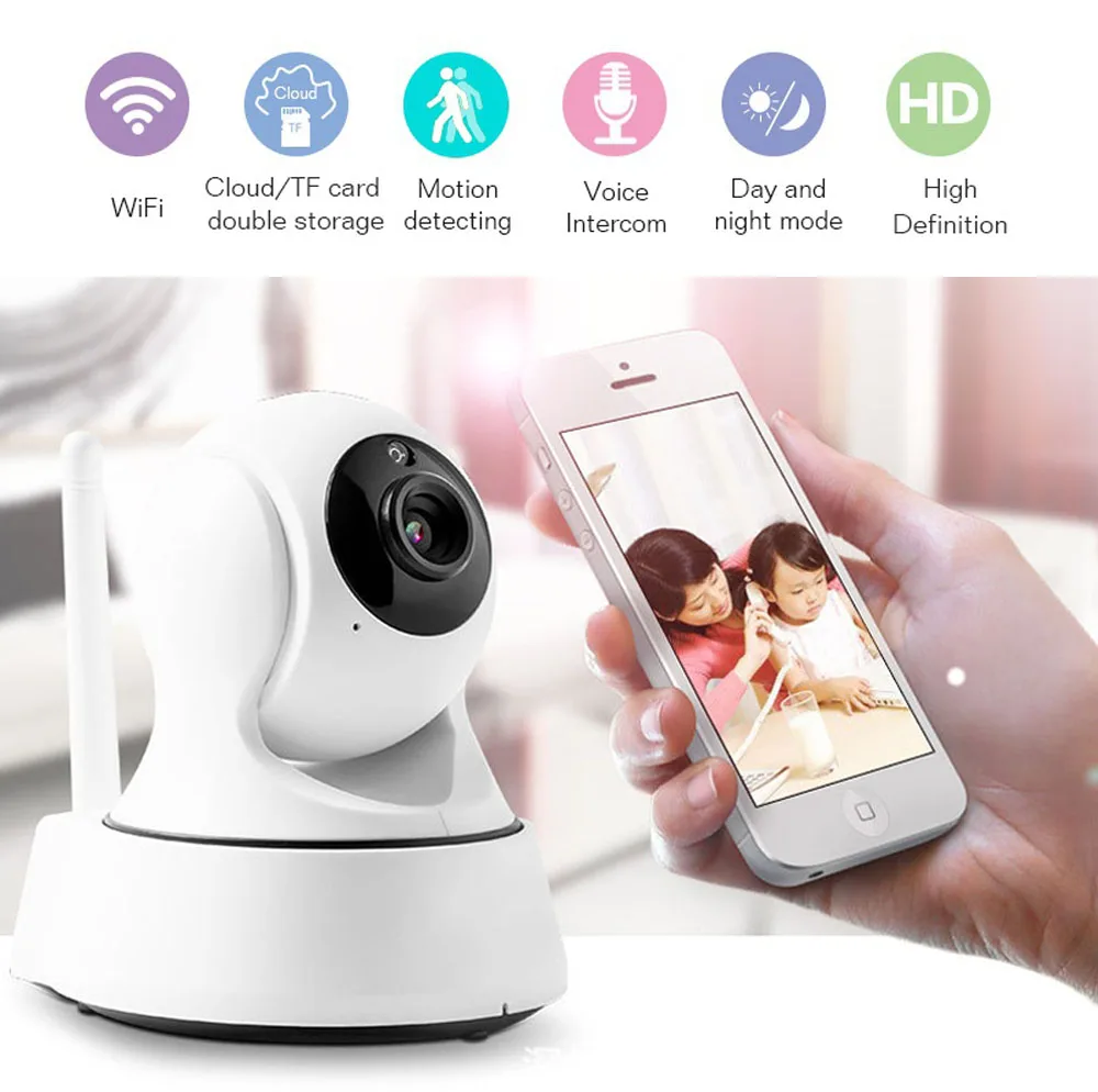 Eyessys мини Беспроводной панорамный сети IP Камера наблюдения Wi-Fi HD 720P Ночное