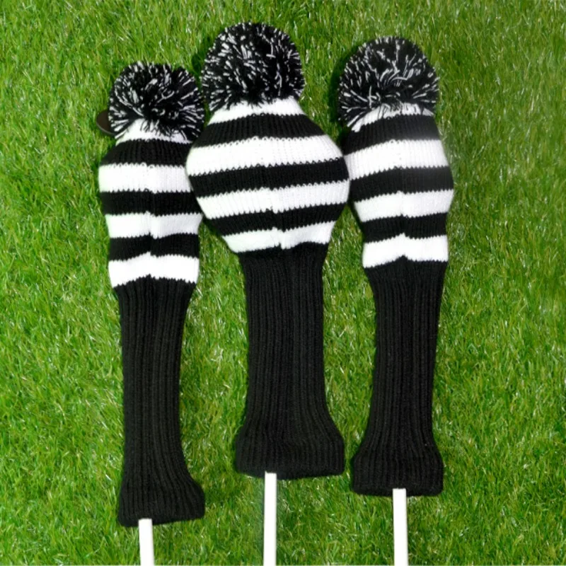 3pcs / set Golf Club Head Covers Wool Knit Golf Clubs Set Driver 3 5