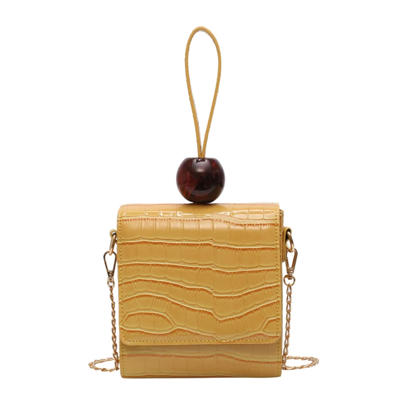 

Crocodile Bags Women Luxury Design Beads Top Handle Bag Fashion Ladies Elegant Handbags PU Leather Mini Bucket Shopper Bags 2019