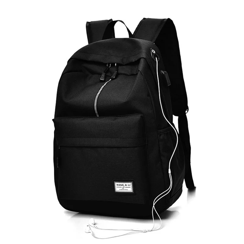 Men Backpack USB Charging Laptop Backpacks Canvas Bookbags School Bags