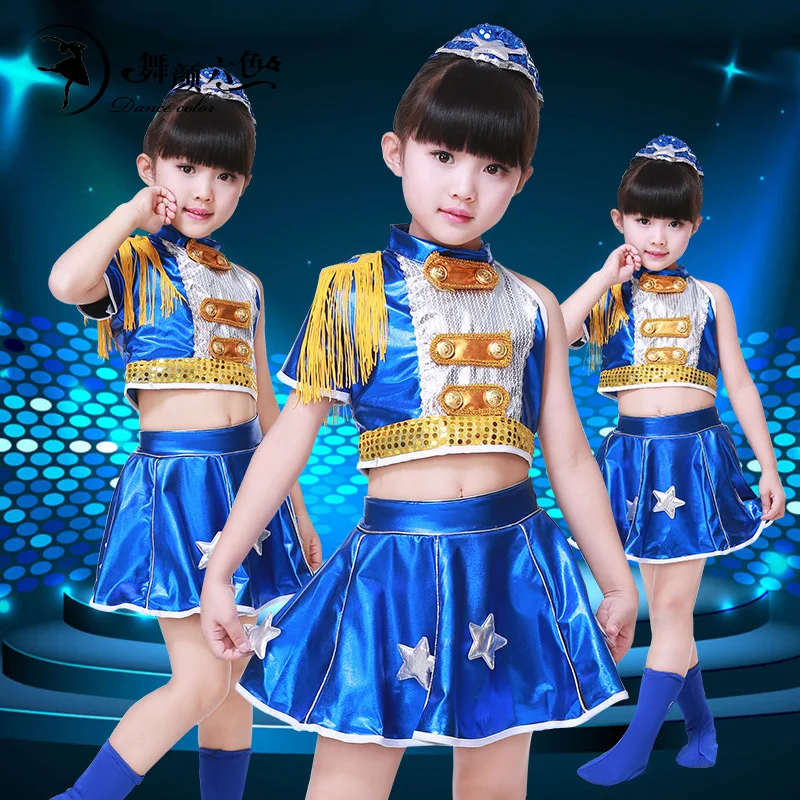 Children's Jazz Dance Costumes Modern Dance Clothes Sequins Girls Bitter Fleaban