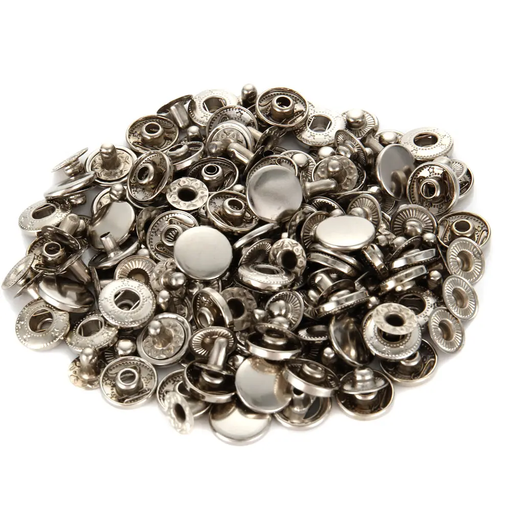 12.5MM 40 Sets Metal Snap Button Snaps Fasteners With 4 Pieces Fixing Tools Press Studs Clothing