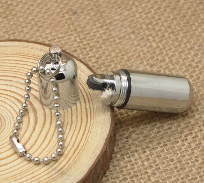 US $275.00 200pcslot Survival Waterproof cigarette cigar lighter Refillable Oil peanut lighter chain Key Chain encendedores de cigarrillos