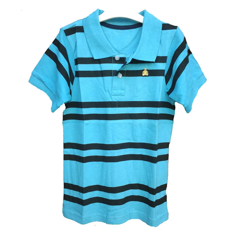 Новые модные футболки на лето для маленьких мальчиков; повседневные спортивные футболки в черную и синюю полоску для мальчиков; детская одежда
