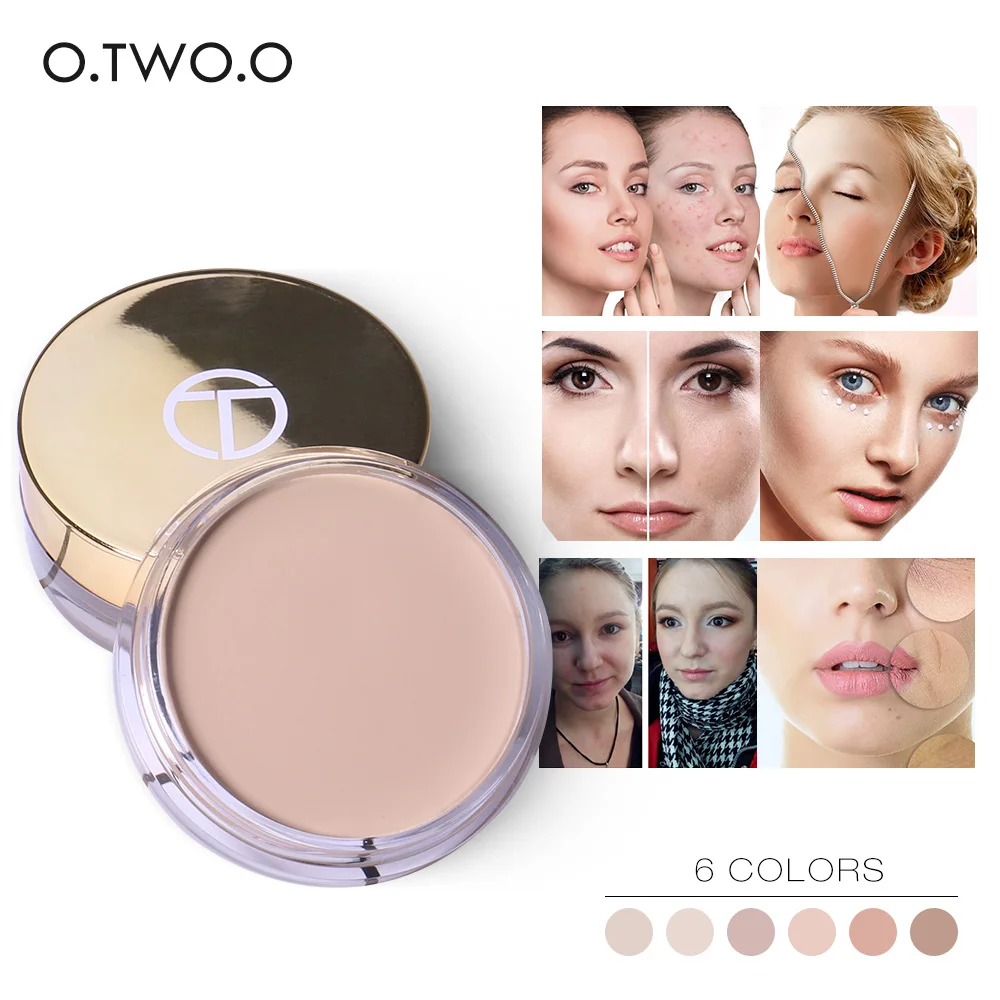 

Concealer Cream Foundation Makeup Profesional Waterproof Contour Face Primer Base Matte Oil-Control Cover Pores Wrinkle 6 Color