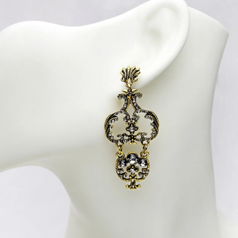 Модные женские туфли падения Rhinestone сплава уха шпильки серьги модные девушка