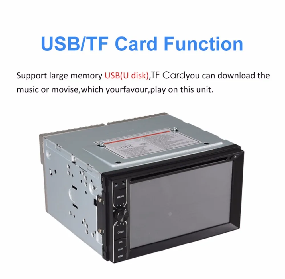 Discount 2GB RAM 32GB ROM 4 Core Android 6.0.1 Universal Central Multimidia Double 2din 2 din Car Radio DVD Player GPS Navigation 12