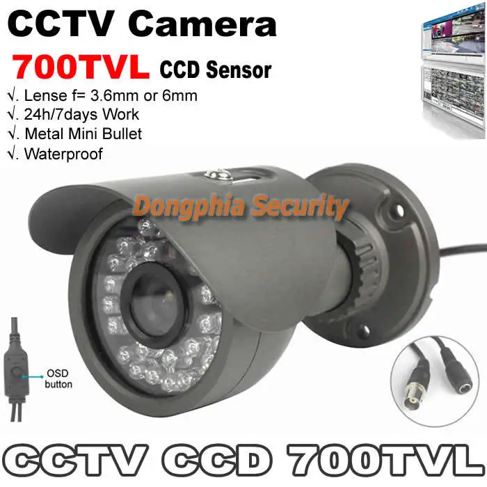 

Most popular security camera have OSD Menu 2D-NR High Color Reproduction 700TVL CCD metal waterproof indoor and outdoor work