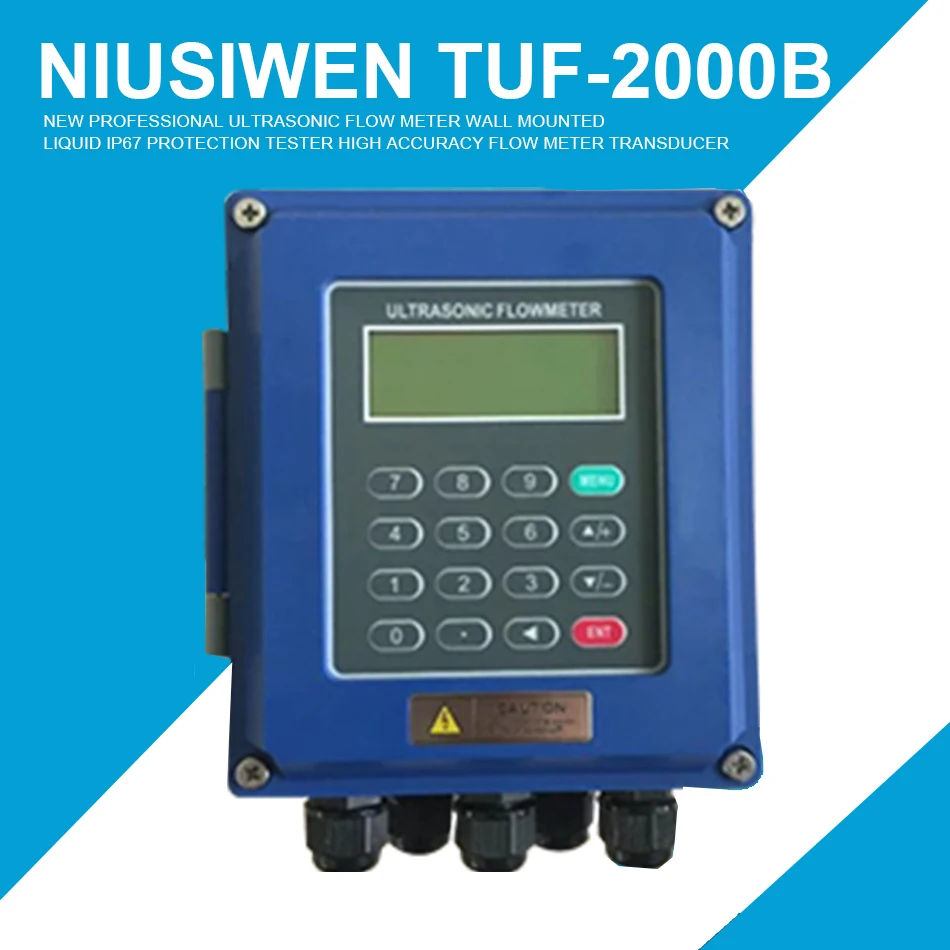 

New Professional Ultrasonic Flow Meter Wall Mounted Liquid IP67 Protection Tester TUF-2000B High Accuracy Flow Meter Transducer
