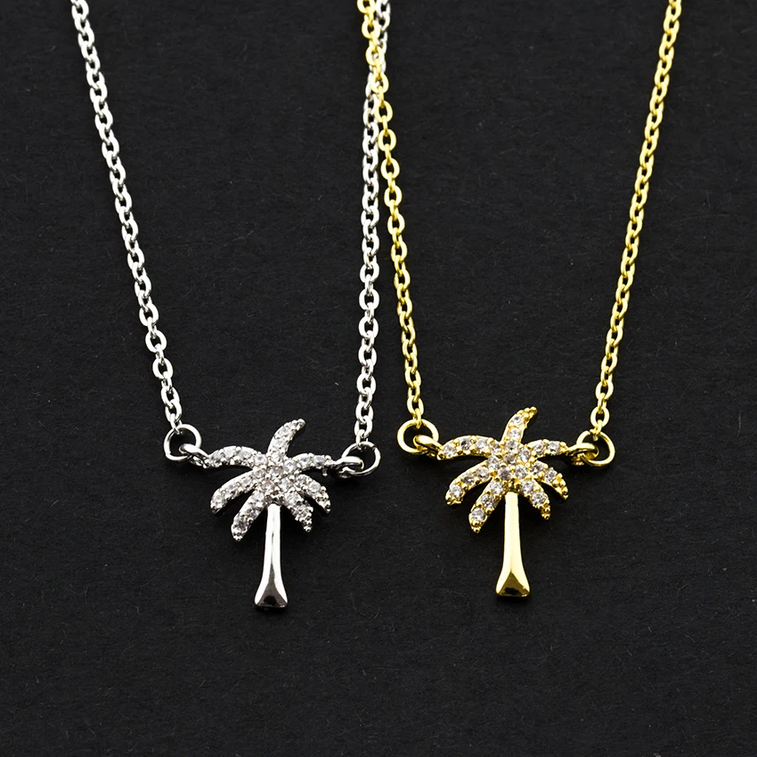 Dainty Jewelry Tattoo Choker Necklace Coconut Tree Plant Necklaces