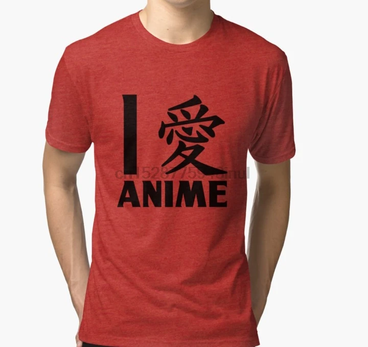 Men Short sleeve tshirt I Love Anime In Japanese T shirt shirts Shirt Women t-shirt |