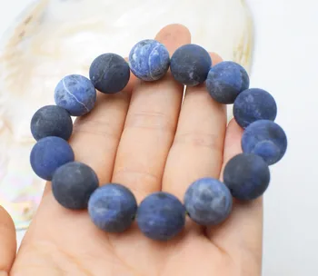 

blue blurry sodalite agate /round 6/8/10/12/14mm bracelet 7.5inch FPPJ wholesale beads nature