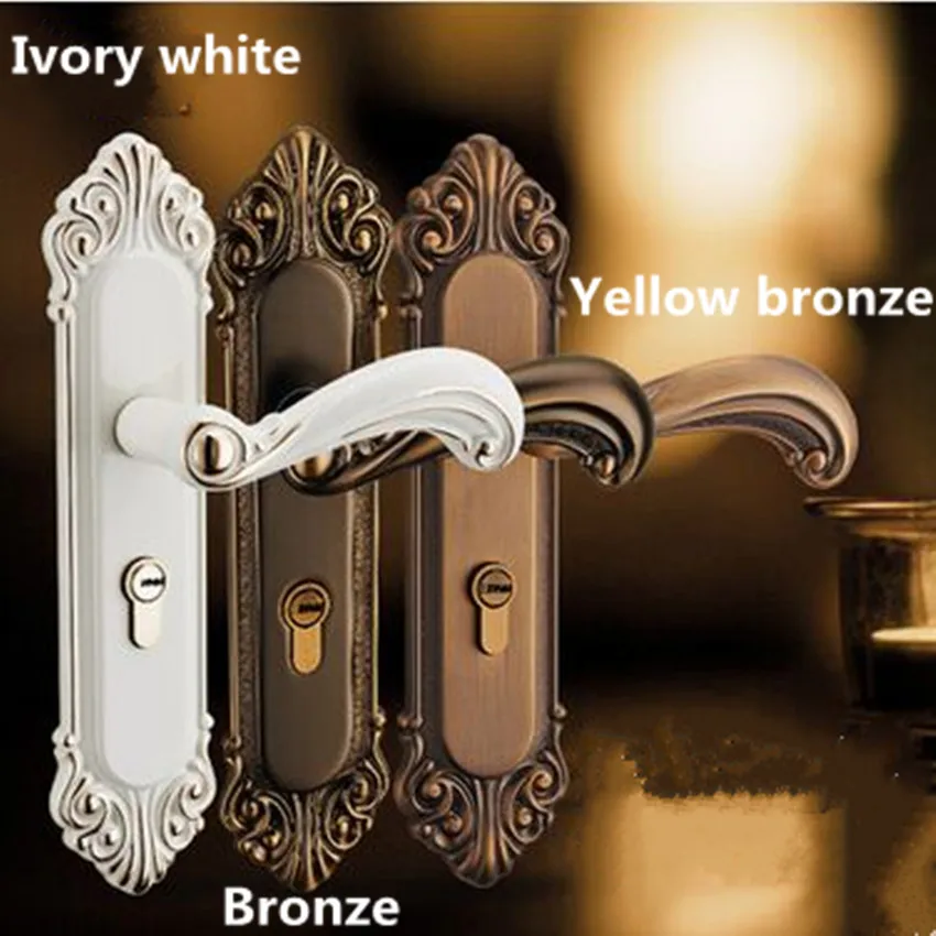 European-style fashion ivory white indoor lock bronze solid zinc alloy bedroom door lock yellow bronze kitchen bookroom lock European-style fashion ivory white indoor lock bronze solid zinc alloy bedroom door lock yellow bronze kitchen bookroom lock