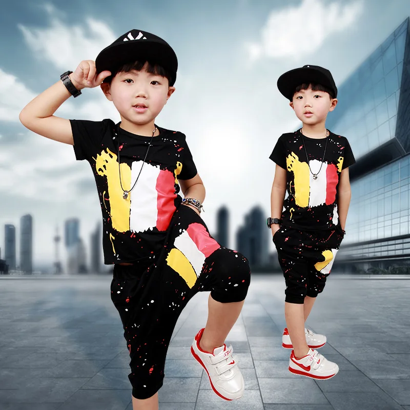 

Baby Boy Clothing Sets Shirt + Shorts 2017 Summer Children's Clothes Boys Fashion Sports Clothing Suit Hiphop 5 6 8 10 12 years