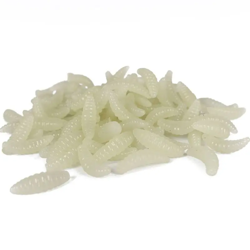 

100x Baits Lures Asticots in Plastic Bait Simulation for Lure Fishing