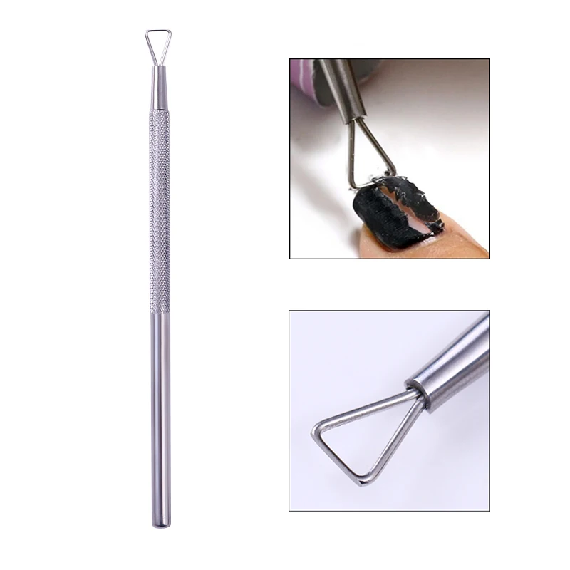 

Head Nail Pusher UV Gel Polish Remover Tool Stainless Steel Stick Rod Cuticle Manicure Nail Art Tool