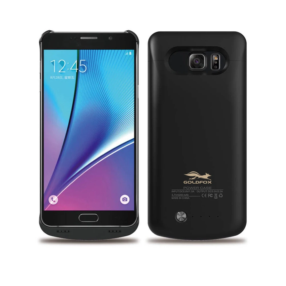 Goldfox For Galaxy Note 5 Extend 4200mah Battery Charging Power Bank Case for Samsung Galaxy Note 5 N9200 Battery Charger Case