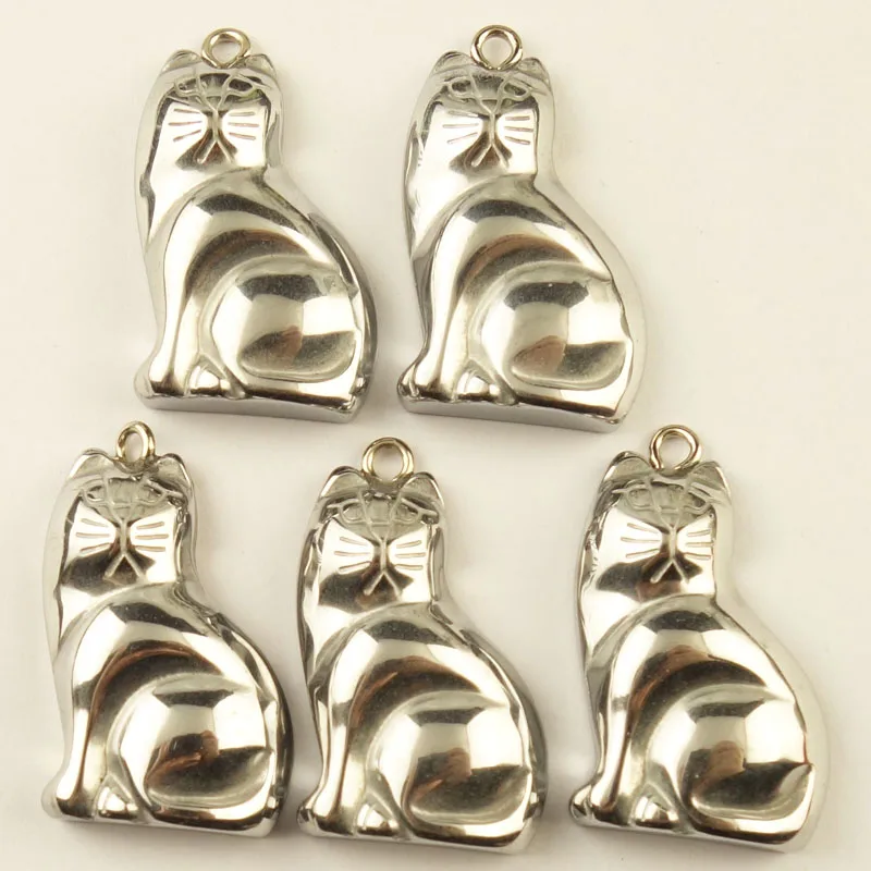 Beautiful 5Pcs 29x19x7mm Carved Hematite Cat Pendant Bead Ca180511(Send Randomly) | Украшения и аксессуары