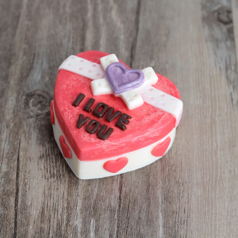 

Nicole H0073 Heart Shaped Gift Box Silicone Soap Mold Craft Handmade Soap Making Mould Chocolate Candy Molds