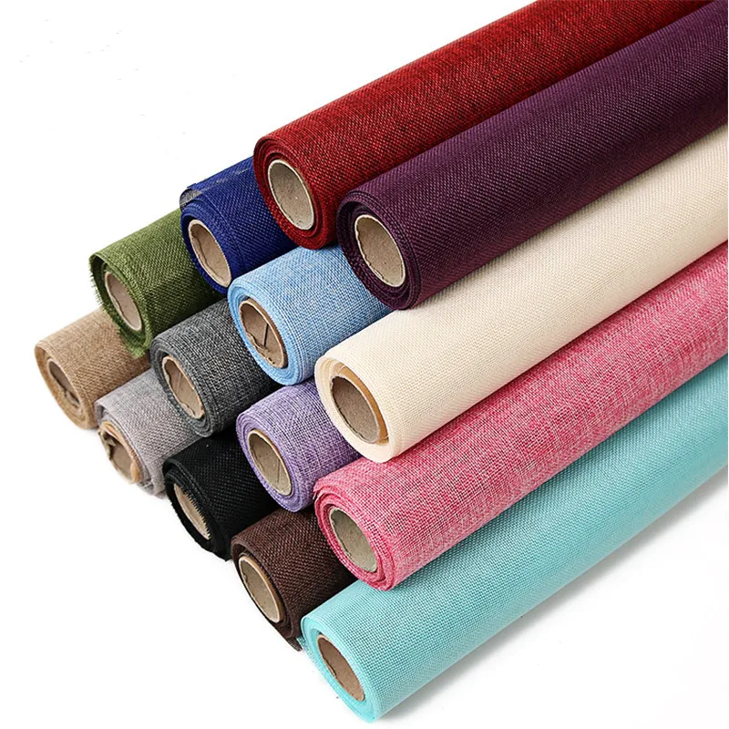 

48Cm 5 Yard Linen Tableware Pad Dining Table Mat Heat Insulation Non-Slip Simple DIY Material Flower Packing Material