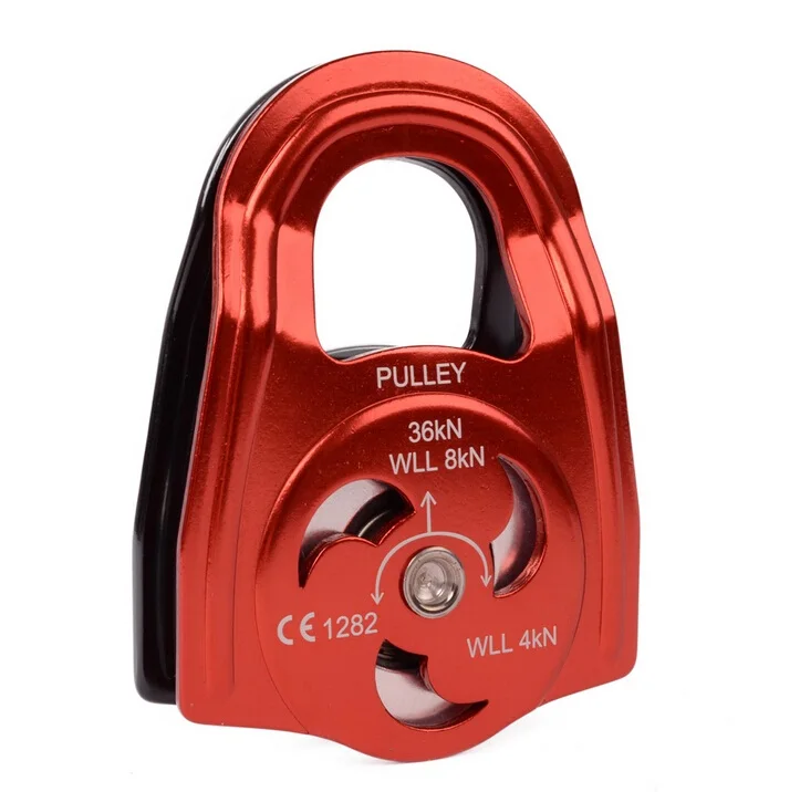 

Outdoor Dragging Large Pulley 8KN Fixed Side Style Portable Aluminum Alloy Heavy Flat Pulley Conveyor Climbing Accessory