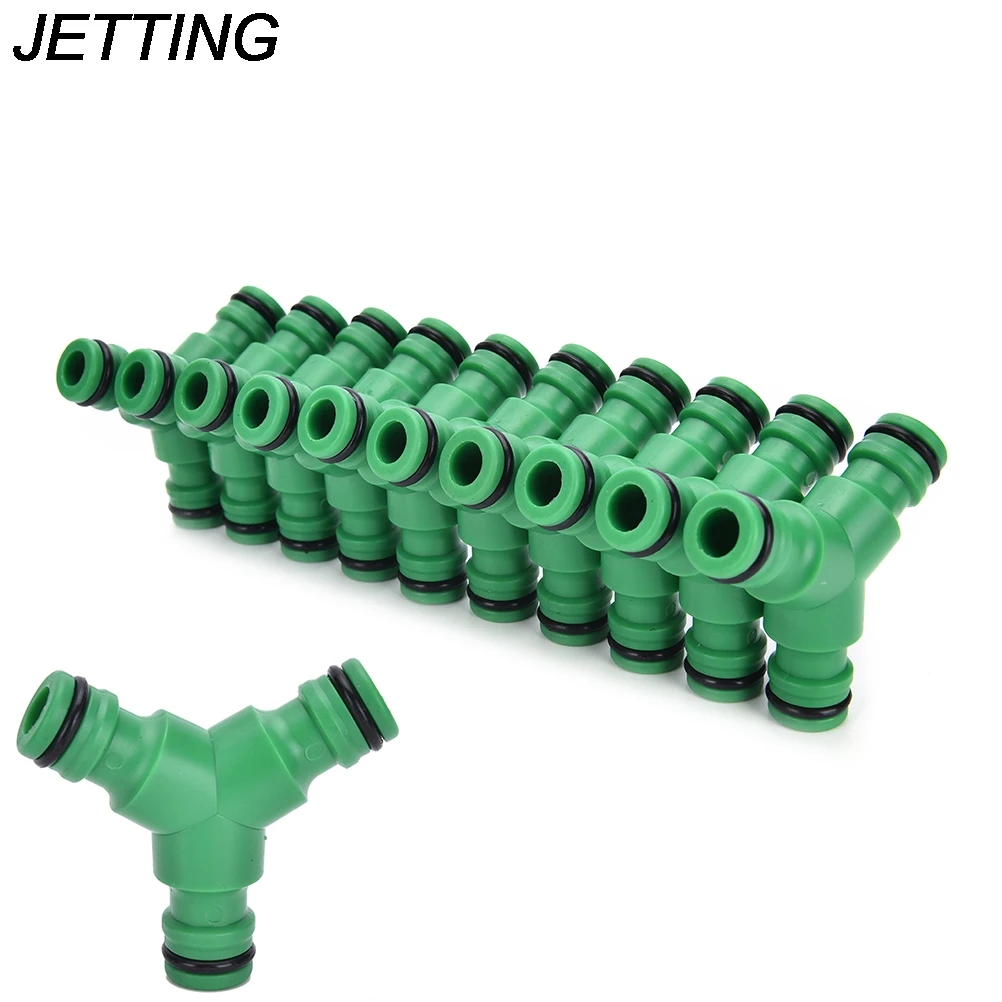 1PCS Excellent Quality Plastic Y-Piece 3 Ways Water Hose Pipe Tube Connector Joiner Air Water Splitter Green