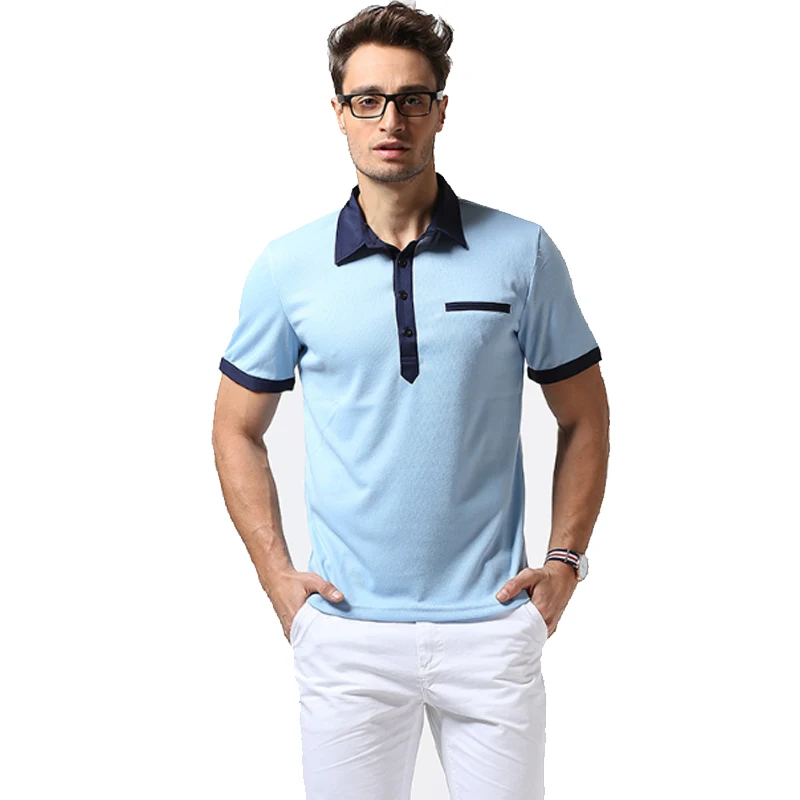 

New Brand Men'S Polo Shirt For Men Polos Men Cotton Lapel Short Sleeve Hit Color Polo Shirt Size XXL Camisa Polo