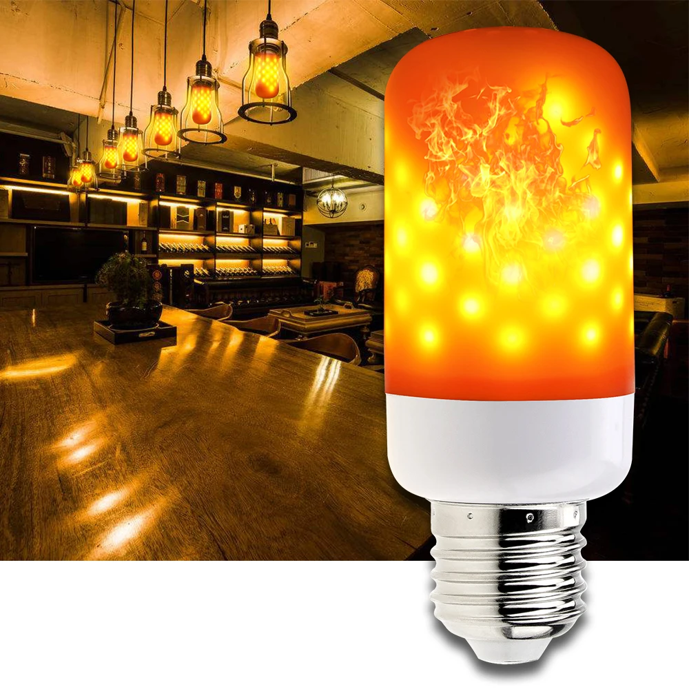 

E27 LED Flame Effect Light Bulbs E14 Flickering Lamp 3W E26 Dynamic Fire Burning 85-265V Creative Lights For New Year Christmas