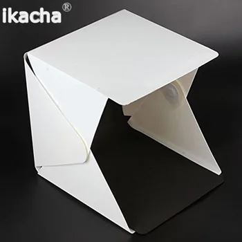

Hot Mini Camera Folding Studio Diffuse Soft Box With LED Light Black White Background Photo Studio Accessories