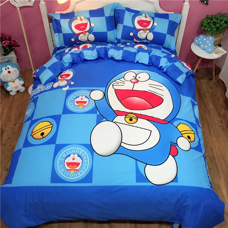 New 100 cotton Sweet lovely Doraemon bedding  sets twin 