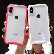 Карамельный цвет, волнистая оправа, противоударный чехол для iphone 11 XS Max XR 6 6s 7 8 Plus, прозрачный TPU+ PC, жесткий защитный чехол для телефона
