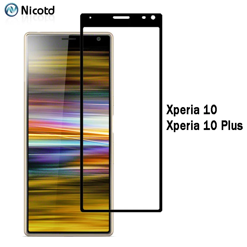 Никотд на для sony Xperia 10 закаленное стекло полное покрытие пленка для sony Xperia 10 Plus X10+ протектор экрана 2.5D защитное стекло