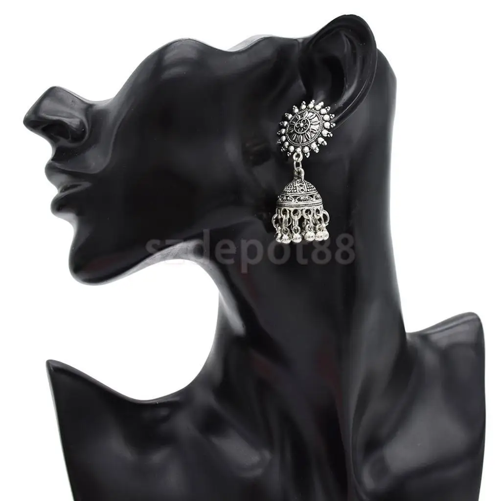 MagiDeal Boho Ethnic Tribal Bell Tassel Dangle Earrings Belly Dancing Wedding Party