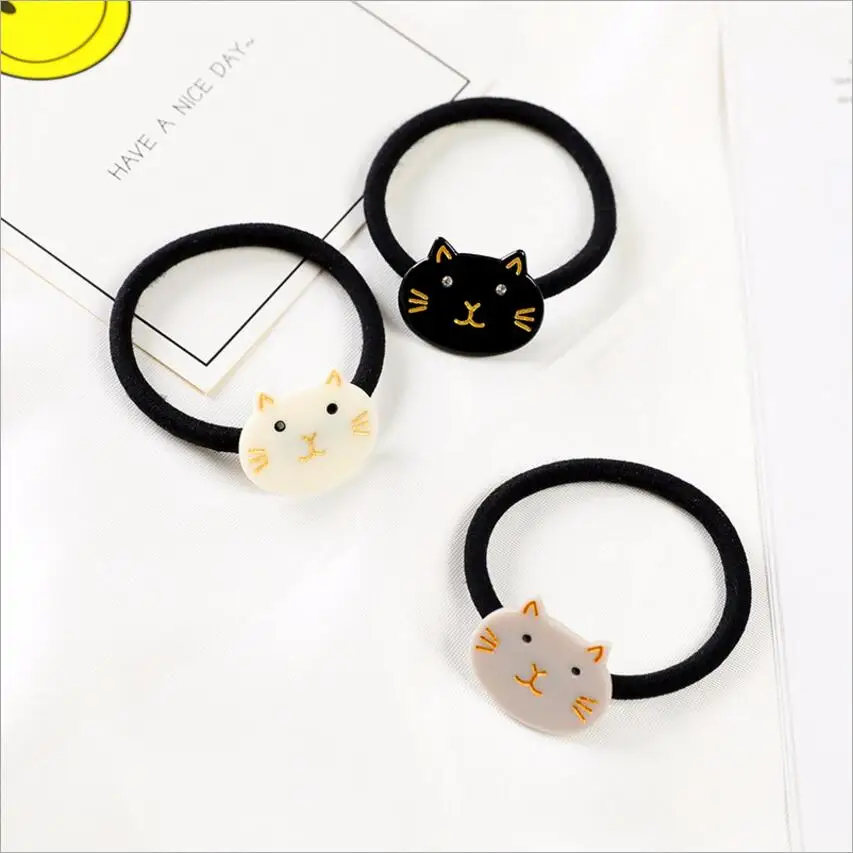 

Korean Fashion Lovely High Elasticity Hair Rope Retro Cartoon Cat Princess Sweet Simple Rubber Band Hair Accessories For Girls