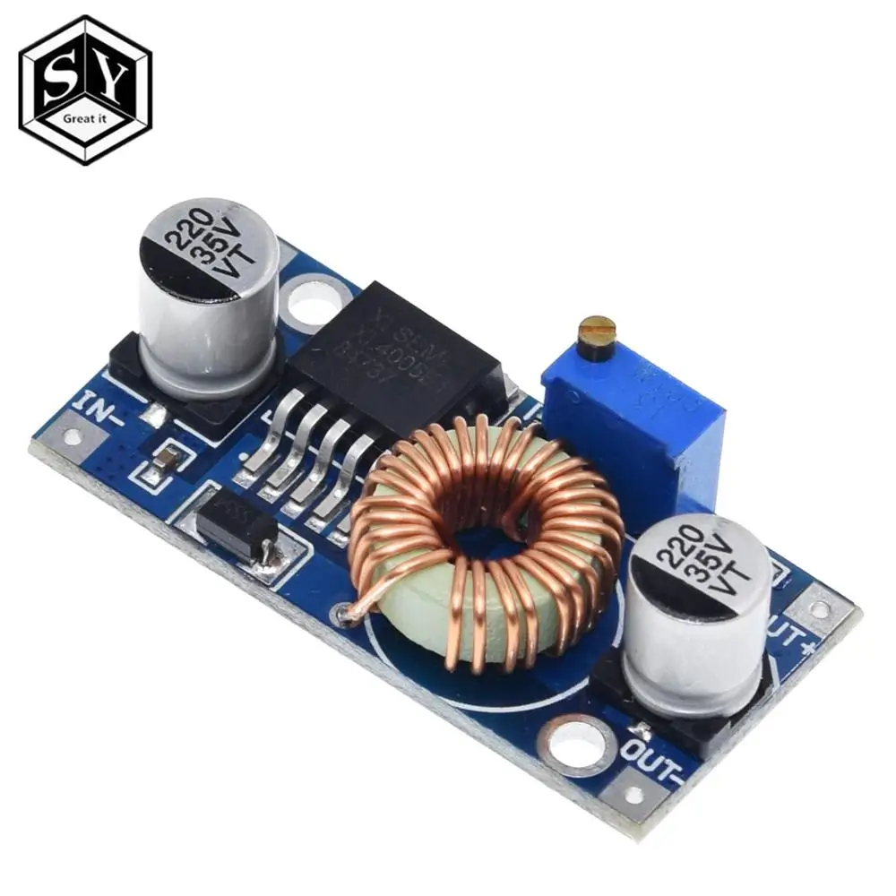 1 шт. Great IT XL4005 DSN5000 Beyond LM2596 DC Регулируемый понижающий модуль питания 5A большой ток