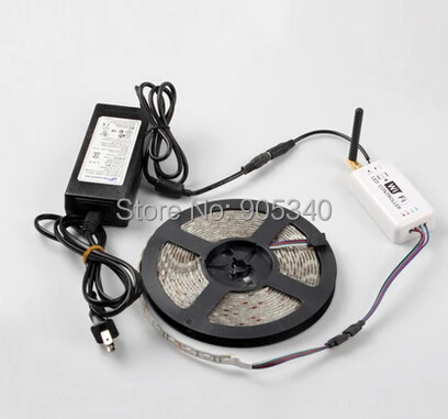 

DIY set Wifi RGB LED strip &controller ,5M 5050 RGB NP led strip 60led/m,+1pcs 12V 7A 84Wpower adapter,DC7.5-24V,With music mode