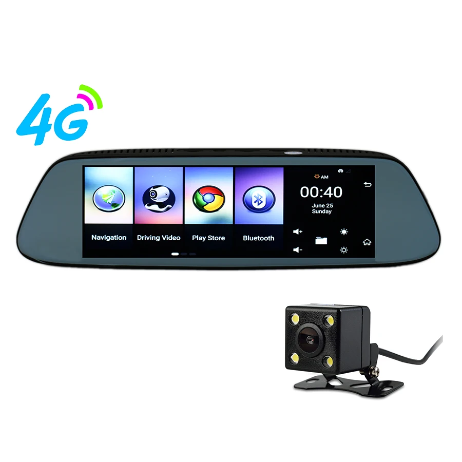 Otstrive 7 inch Dash Cam GPS Navigation Android Dashboard Sun Shade GPS DVR FHD 1080P Dual