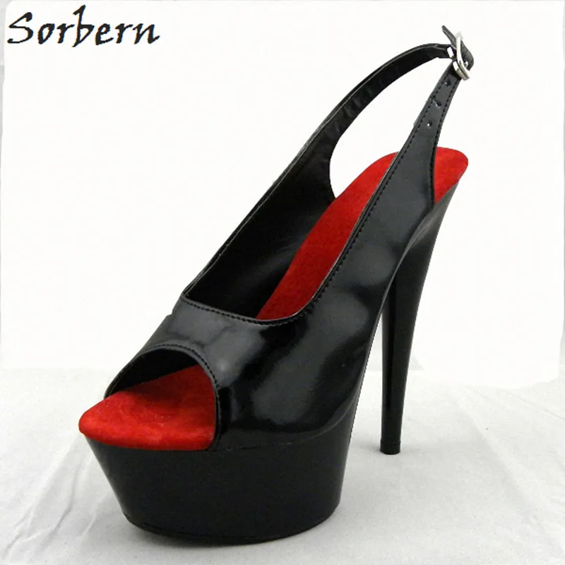 

Sorbern Women Summer Sandals Shoes Plus Size Chinese 35-46 Buckle Strap 15CM Heels Height Sandals Platform Shoes 2018 Sandals