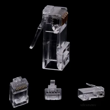 

10Pcs RJ45 CAT6 8-Pin Modular Plugs UTP Unshielded Version With Loading Bar