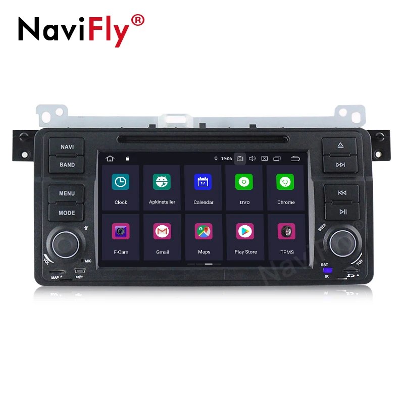 Sale NaviFly Android9.0 IPS Screen DSP 4G WIFI 1Din Car Multimedia gps tracker For BMW E46/M3/Rover/3 Series with OBD2 dvd video 4