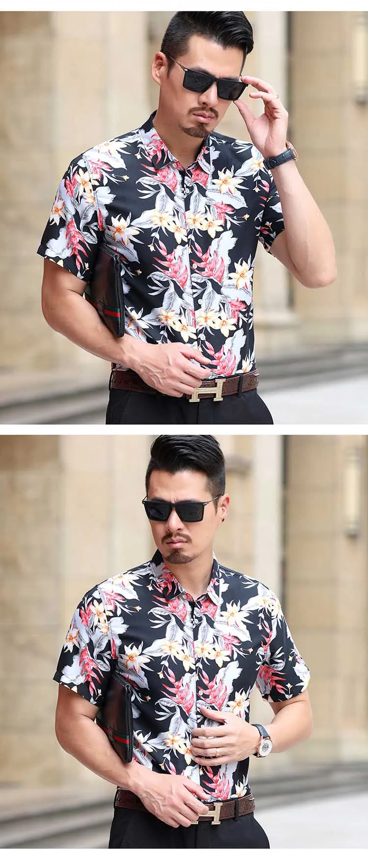 New Arrival Mens Summer Designer Shirts Cotton Short Sleeve Floral Shirt Plus Size 5XL 6XL 7XL Hawaiian Flower Shirts