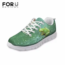 FORUDESIGNS/Женская обувь на плоской подошве; повседневная обувь на плоской подошве с 3D-принтом в виде забавных животных и лягушек; Женская Осенняя обувь; светильник; женская обувь