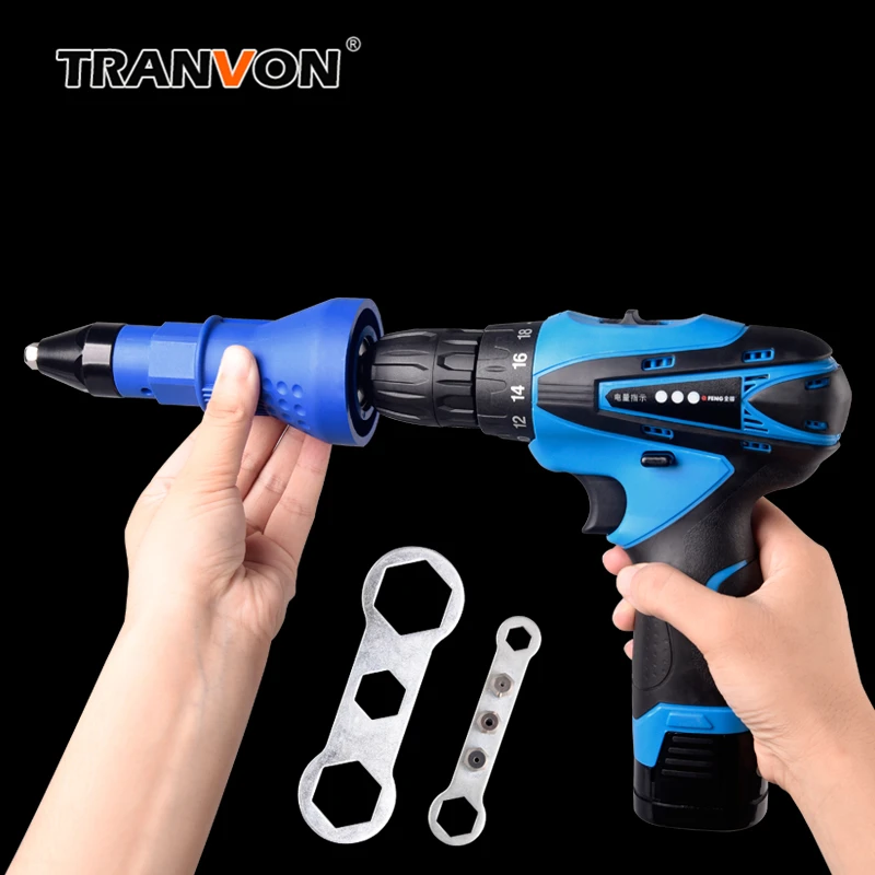 

Electric Rivet Nut Gun Riveting Tool Cordless Riveting Drill Adaptor Insert Nut Tool Riveting Drill Adapter Nail gun