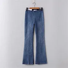 Новые модные женские джинсовые брюки с высокой талией, женские повседневные синие/черные эластичные облегающие длинные брюки