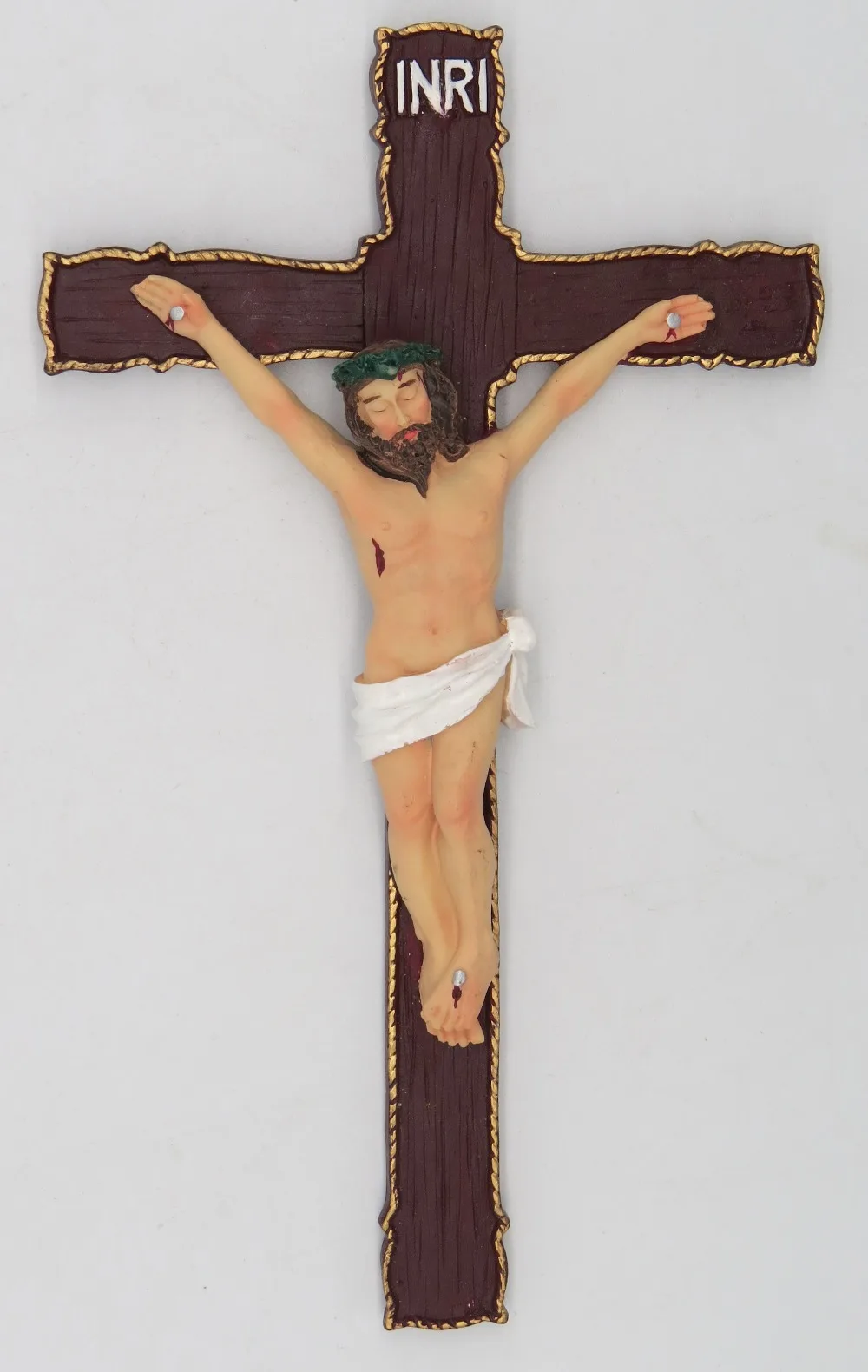 Католическая 8,5 дюймов Смола Иисуса Христа на INRI Крест стены распятие дома Часовня украшения