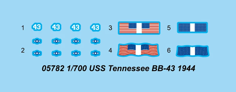 Труба 05782 1: 700 США "Теннесси" Броненосец BB-43 1944 сборка модели строительных Наборы игрушка